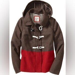 Old Navy, size xsmall, Brown and Red Toggle Coat, wool
Blend, hood, zipper